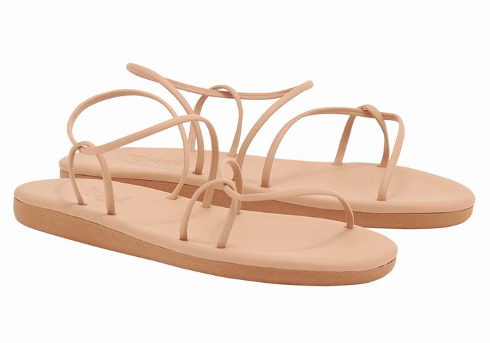 Beige Ancient Greek Sandals Proorismos Women Back-Strap Sandals | LBI2112UY