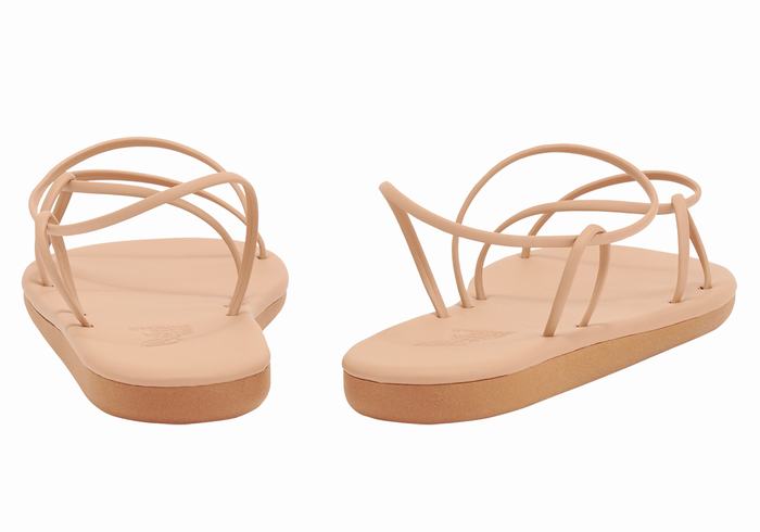 Beige Ancient Greek Sandals Proorismos Women Back-Strap Sandals | LBI2112UY