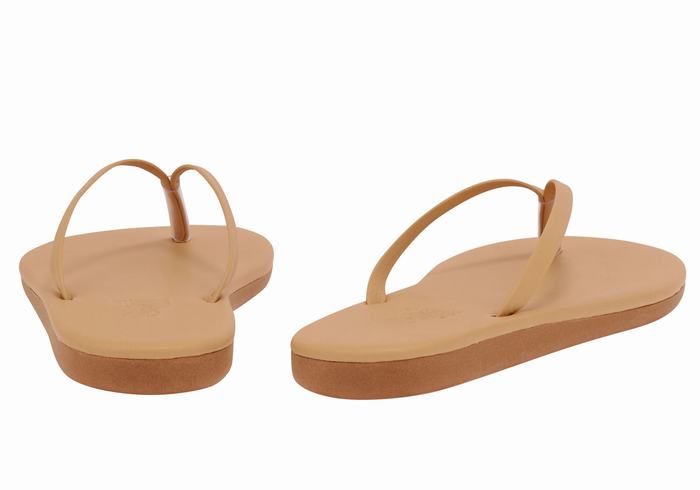 Beige Ancient Greek Sandals Saionara Women Flip Flops | NJX1544UM