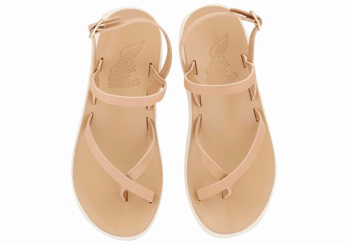 Beige Ancient Greek Sandals Tereza Comfort Women Back-Strap Sandals | FSN7653CJ