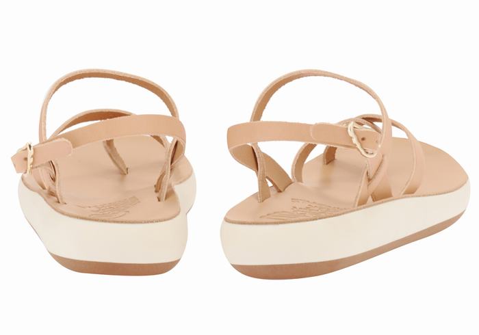 Beige Ancient Greek Sandals Tereza Comfort Women Back-Strap Sandals | FSN7653CJ