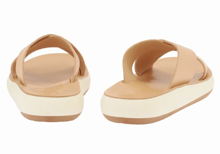 Beige Ancient Greek Sandals Thais Comfort Women Slide Sandals | VDQ126FG