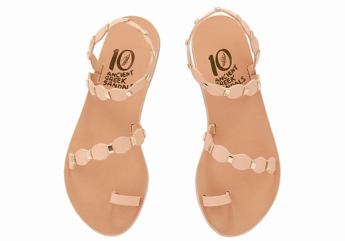 Beige Gold Ancient Greek Sandals Dauxerre Women Toe-Post Sandals | EUV4320IG