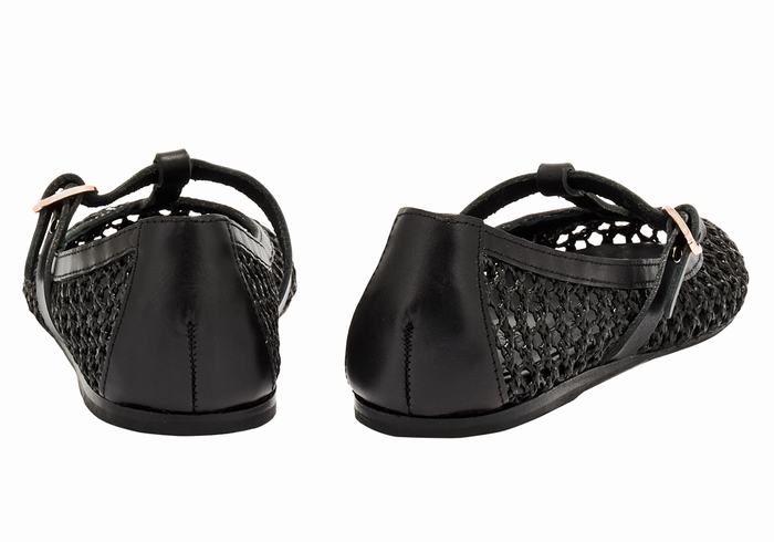 Black Ancient Greek Sandals Aerati Women Ballerina | TUA123KU