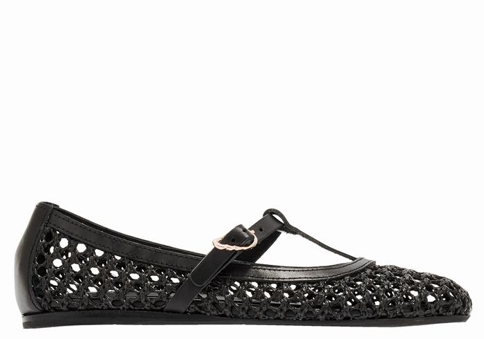 Black Ancient Greek Sandals Aerati Women Ballerina | TUA123KU