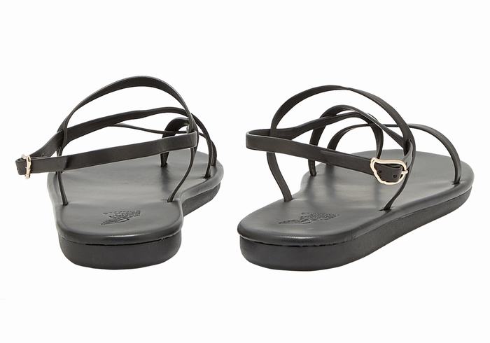 Black Ancient Greek Sandals Alethea Women Back-Strap Sandals | NYD7423IB