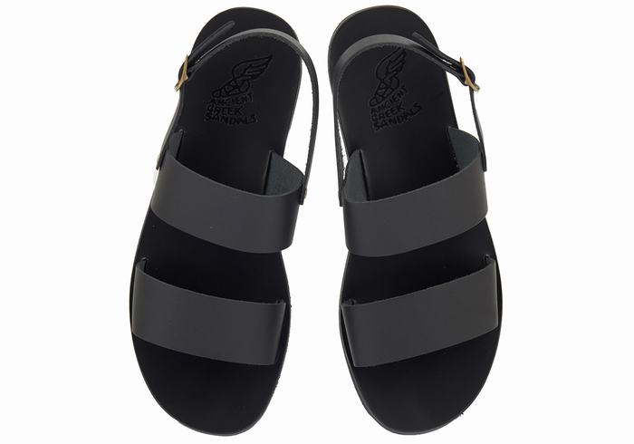 Black Ancient Greek Sandals Dinatos Men Casual Sandals | UAQ6340ZI