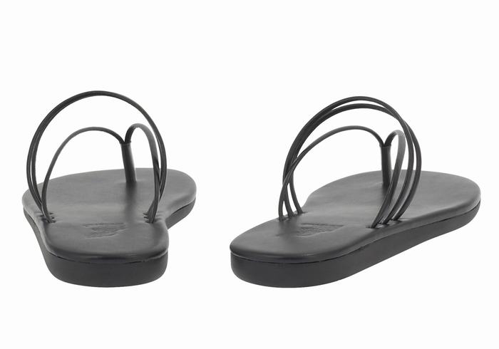 Black Ancient Greek Sandals E Women Flip Flops | SVJ9044AV