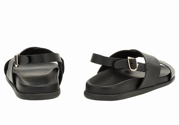 Black Ancient Greek Sandals Ikesia Women Casual Sandals | JOK8763ND