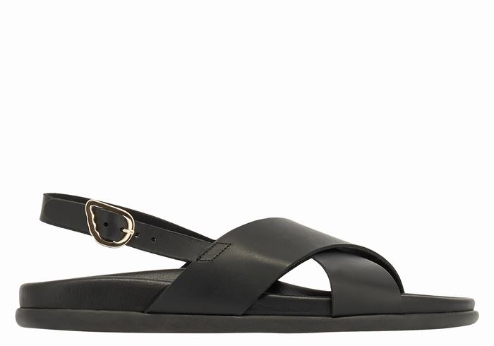 Black Ancient Greek Sandals Ikesia Women Casual Sandals | JOK8763ND