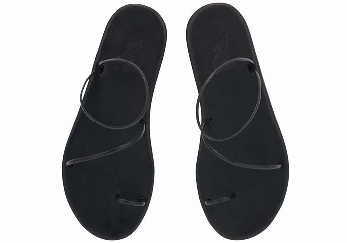 Black Ancient Greek Sandals Kansiz Women Toe-Post Sandals | XZE9128ZL