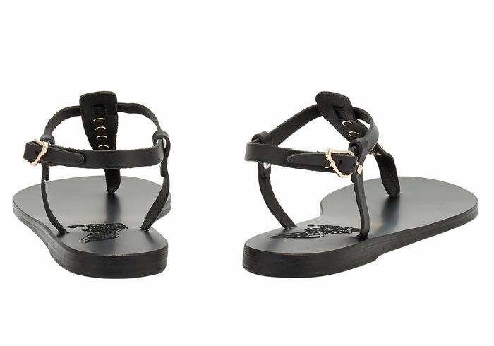 Black Ancient Greek Sandals Lito Bee Women Back-Strap Sandals | VXC6185EZ