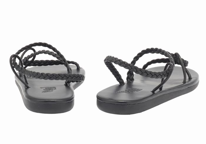 Black Ancient Greek Sandals Maya Women Braided Sandals | XDF7285IO