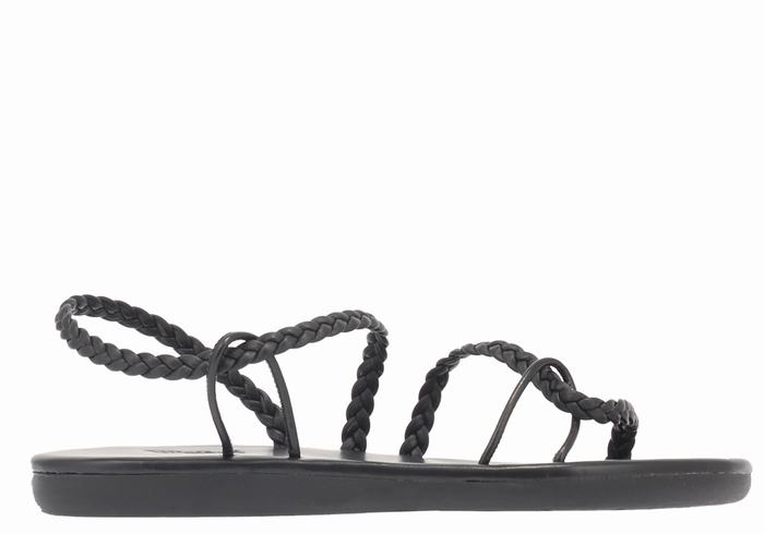 Black Ancient Greek Sandals Maya Women Braided Sandals | XDF7285IO