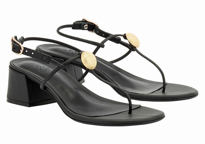 Black Ancient Greek Sandals Mistida Women Heeled Sandals | JCB7165WG