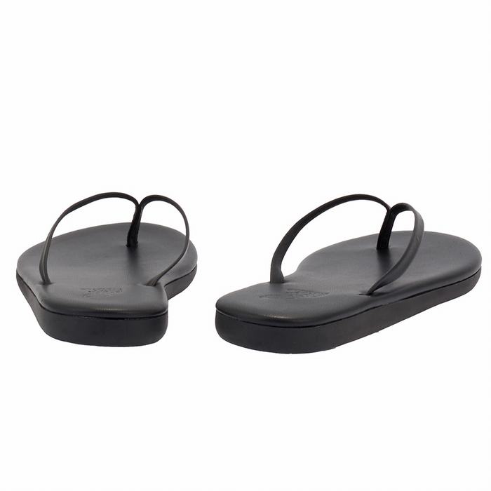 Black Ancient Greek Sandals Saionara Women Flip Flops | BDM988NY