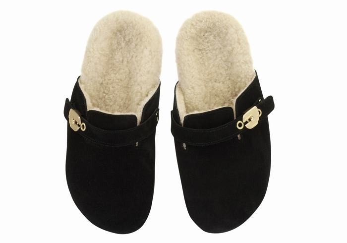 Black Ancient Greek Sandals Vasilitsa Women Slippers | QPZ5728CL