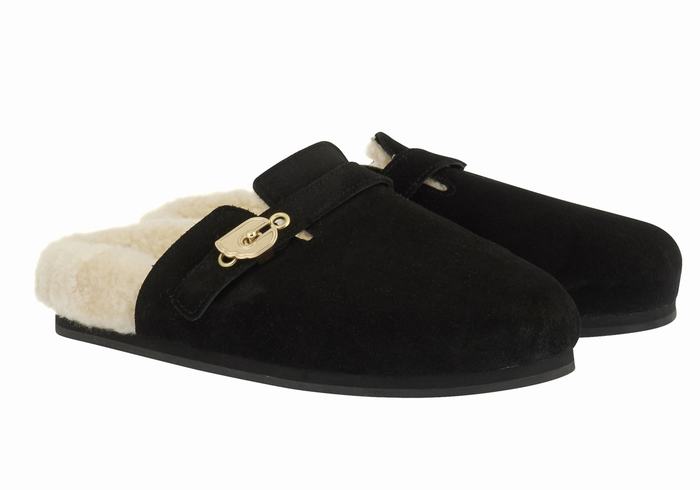 Black Ancient Greek Sandals Vasilitsa Women Slippers | QPZ5728CL