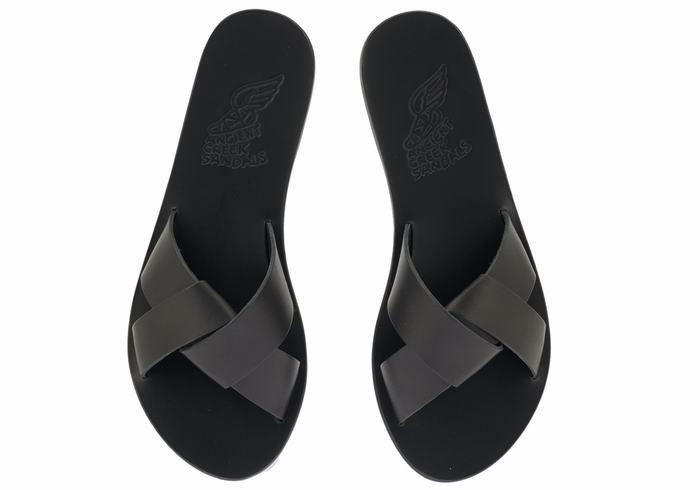 Black Ancient Greek Sandals Whitney Women Slide Sandals | VHE115PX