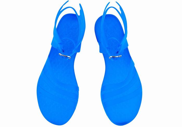 Blue Ancient Greek Sandals Ikaria Women Ankle Strap Sandals | ZJR7771UQ