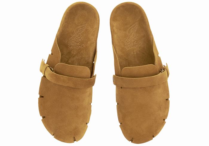 Brown Ancient Greek Sandals Atlas Men Slippers | MTK2975YJ