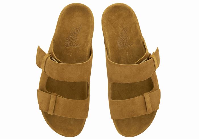 Brown Ancient Greek Sandals Diogenis Men Slippers | NLV2853KL