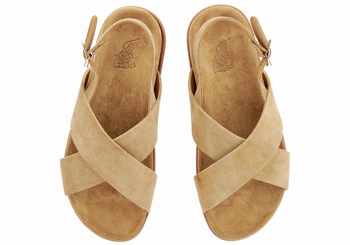 Brown Ancient Greek Sandals Ikesia Women Casual Sandals | FPY1454FJ