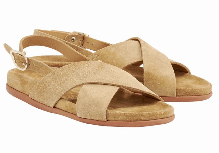 Brown Ancient Greek Sandals Ikesia Women Casual Sandals | FPY1454FJ