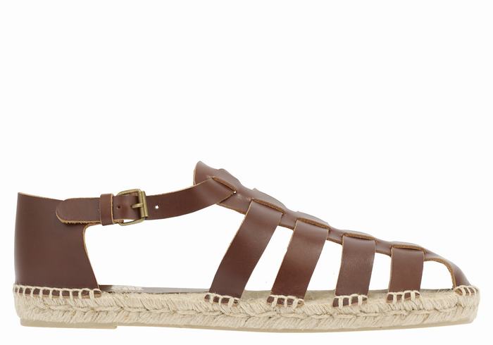 Brown Ancient Greek Sandals Samos 210 Men Fisherman Sandals | MRJ5325OT