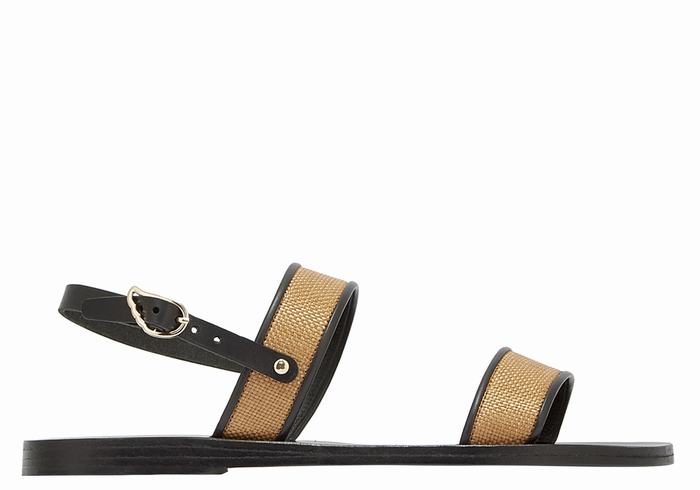 Brown Black Ancient Greek Sandals Clio Women Casual Sandals | LTZ4273GX