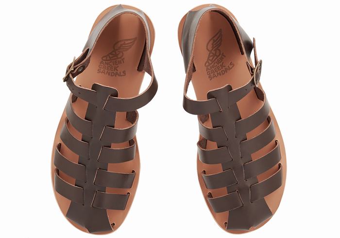 Chocolate Ancient Greek Sandals Homer Men Fisherman Sandals | QTA3197ZB