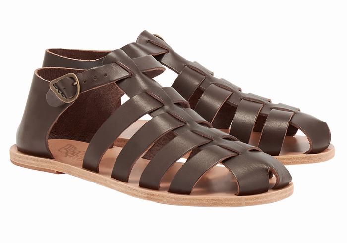 Chocolate Ancient Greek Sandals Homer Men Fisherman Sandals | QTA3197ZB