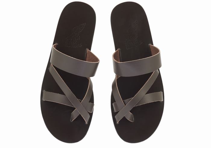 Chocolate Ancient Greek Sandals Jason Men Slide Sandals | RVB6649PC