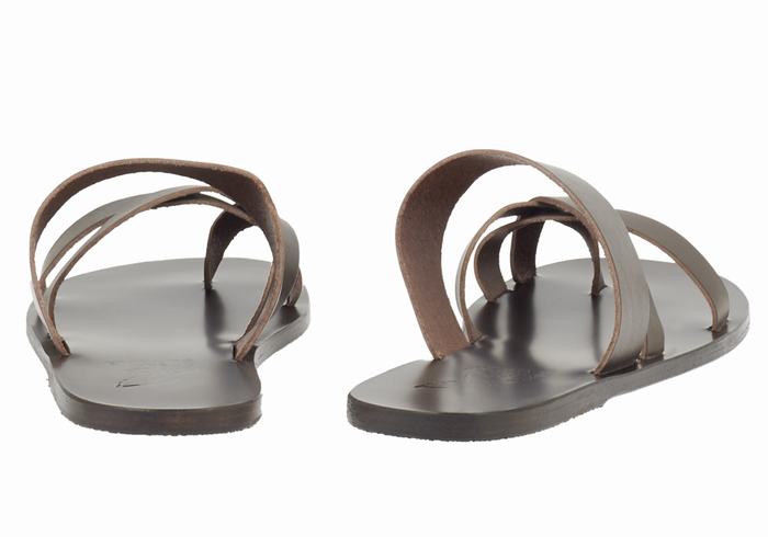 Chocolate Ancient Greek Sandals Jason Men Slide Sandals | RVB6649PC