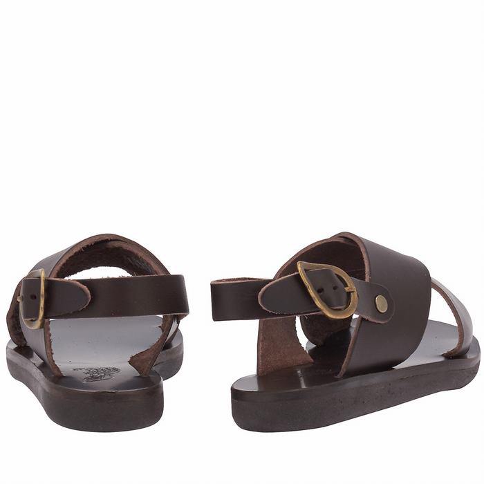 Chocolate Ancient Greek Sandals Little Maria Soft Kids' Casual Sandals | DSX126NR