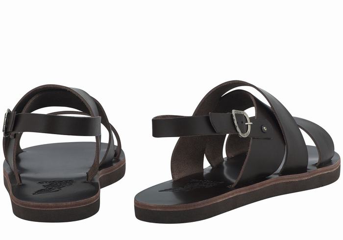 Chocolate Ancient Greek Sandals Miltos Men Casual Sandals | RYO8796YR