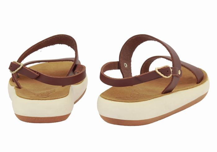 Coffee Ancient Greek Sandals Clio Comfort Women Casual Sandals | SWS6622KL