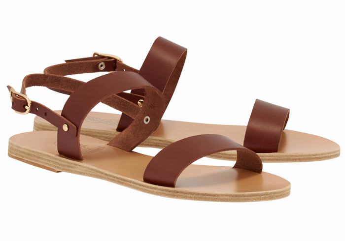 Coffee Ancient Greek Sandals Clio Women Back-Strap Sandals | BFM2631YF