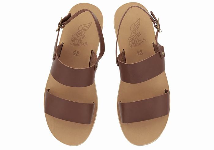 Coffee Ancient Greek Sandals Dinatos Men Casual Sandals | UKN266PO