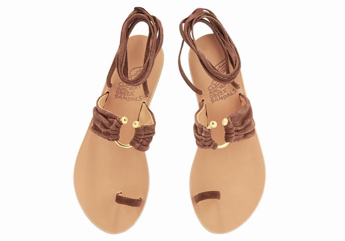 Coffee Ancient Greek Sandals Kerasia Women Gladiator Sandals | DXS7416VY