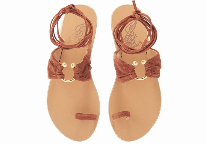 Coffee Ancient Greek Sandals Kerasia Women Gladiator Sandals | MAM7640RF