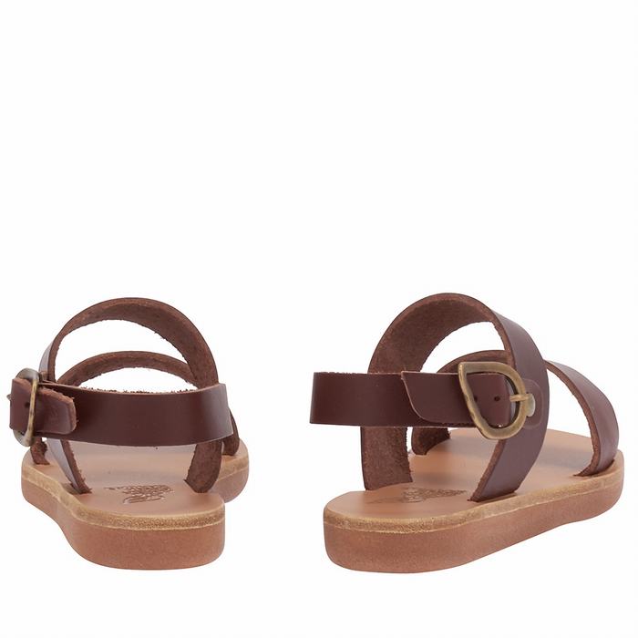 Coffee Ancient Greek Sandals Little Clio Soft Kids' Casual Sandals | NXV5613RM