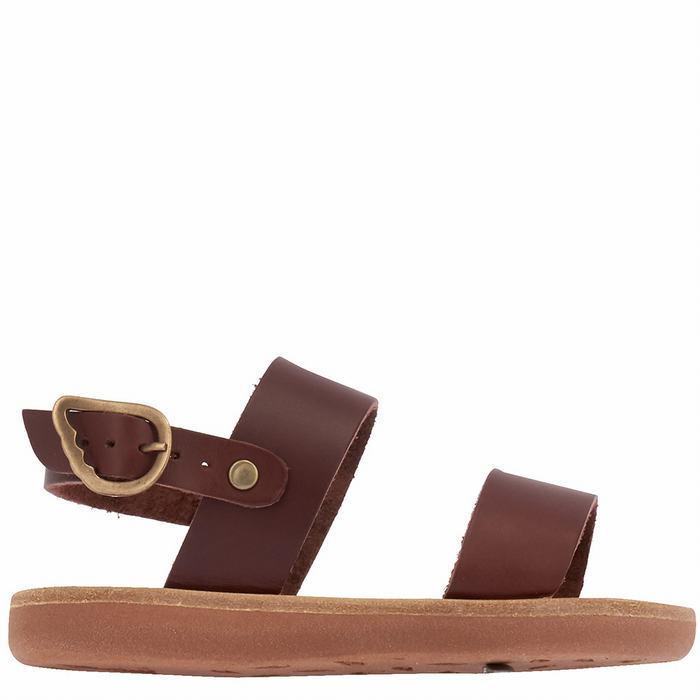 Coffee Ancient Greek Sandals Little Clio Soft Kids\' Casual Sandals | NXV5613RM