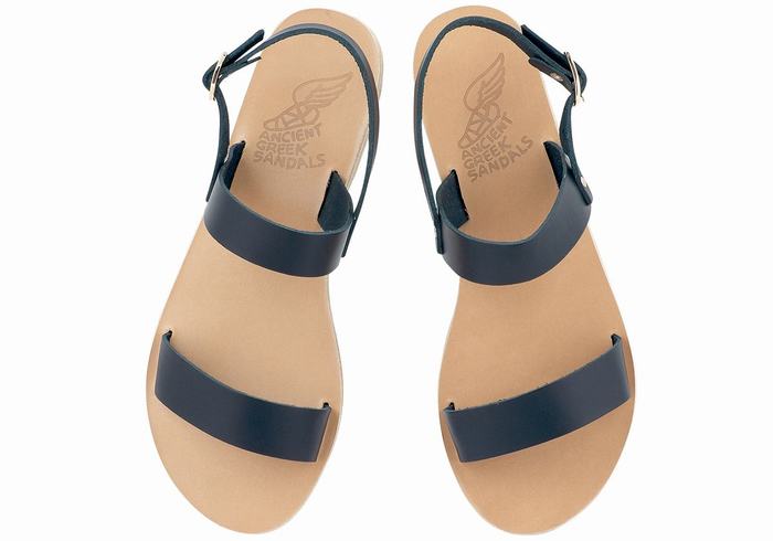 Dark Blue Ancient Greek Sandals Clio Women Back-Strap Sandals | VRB1628SR