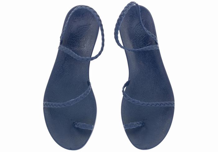 Dark Blue Ancient Greek Sandals Eleftheria Women Braided Sandals | FBB3612KS