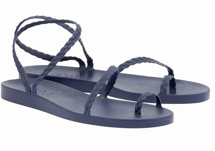 Dark Blue Ancient Greek Sandals Eleftheria Women Braided Sandals | FBB3612KS