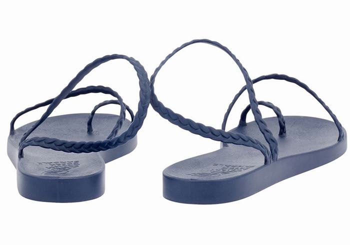 Dark Blue Ancient Greek Sandals Eleftheria Women Braided Sandals | FBB3612KS