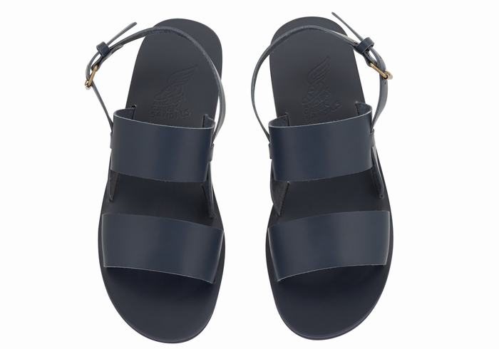 Dark Blue Ancient Greek Sandals Irodotos Leather Men Casual Sandals | JJE4426FB