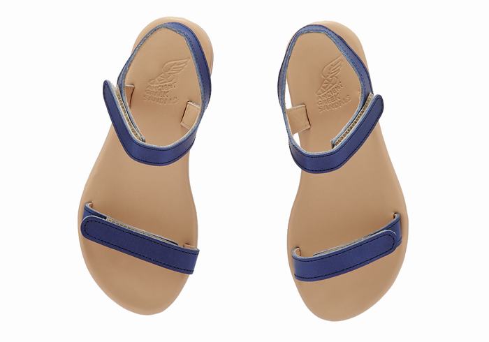 Dark Blue Ancient Greek Sandals Little Poros Soft Kids' Casual Sandals | BTV2884WA