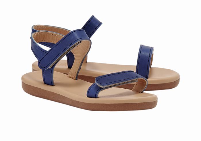 Dark Blue Ancient Greek Sandals Little Poros Soft Kids' Casual Sandals | BTV2884WA